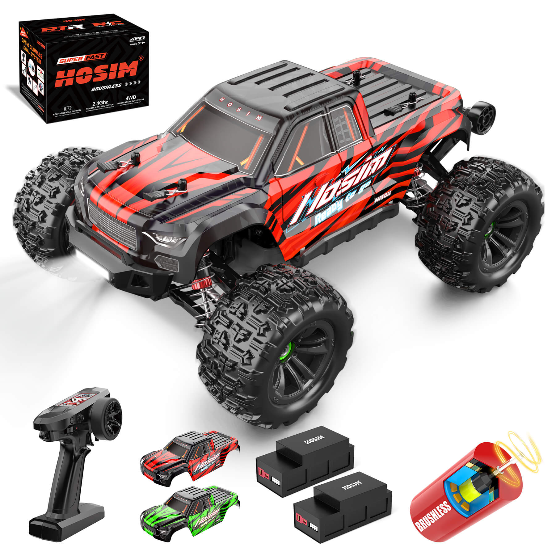 Surpass Hobby Waterproof 3650 3100KV Brushless Motor & 45A ESC Combo Set For 1/8