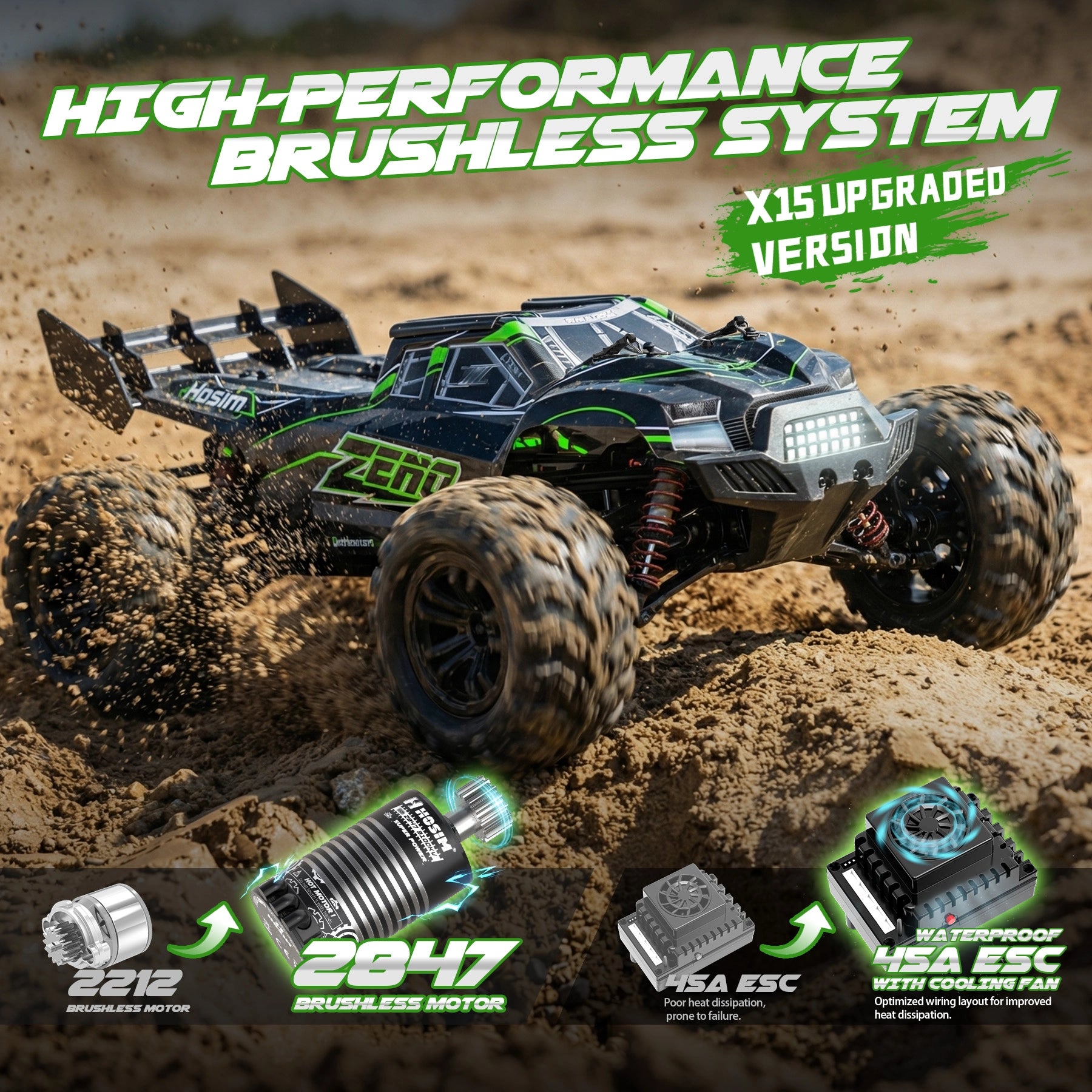 RC Car 1:10 Brushless Fast 60KM/H 4WD All Terrain Off-Road for Adults & Boys