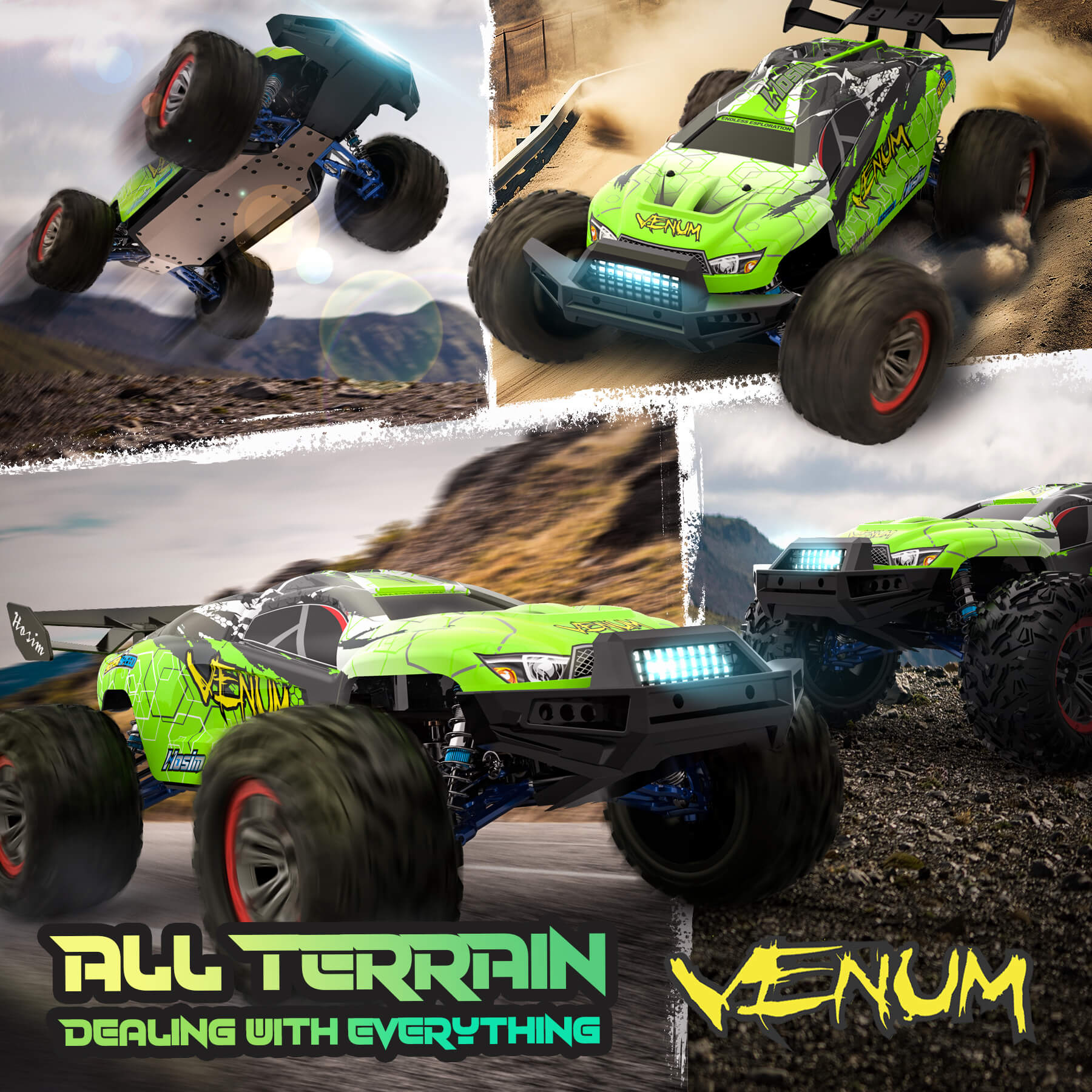 RC Car 1/8 Brushless VENUM X17 50MPH Fast 4WD Drift Off Road Monster Truck For Adults New Upgraded