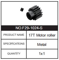 RC Car 17T Motor Roller F29-1024-S Zubehör Ersatzteile für 1:10 M23