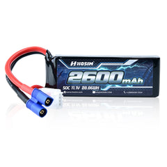Hosim 11.1V 2600mAh 3S 50C LiPo Battery with EC3 Connector for RC Cars & Models