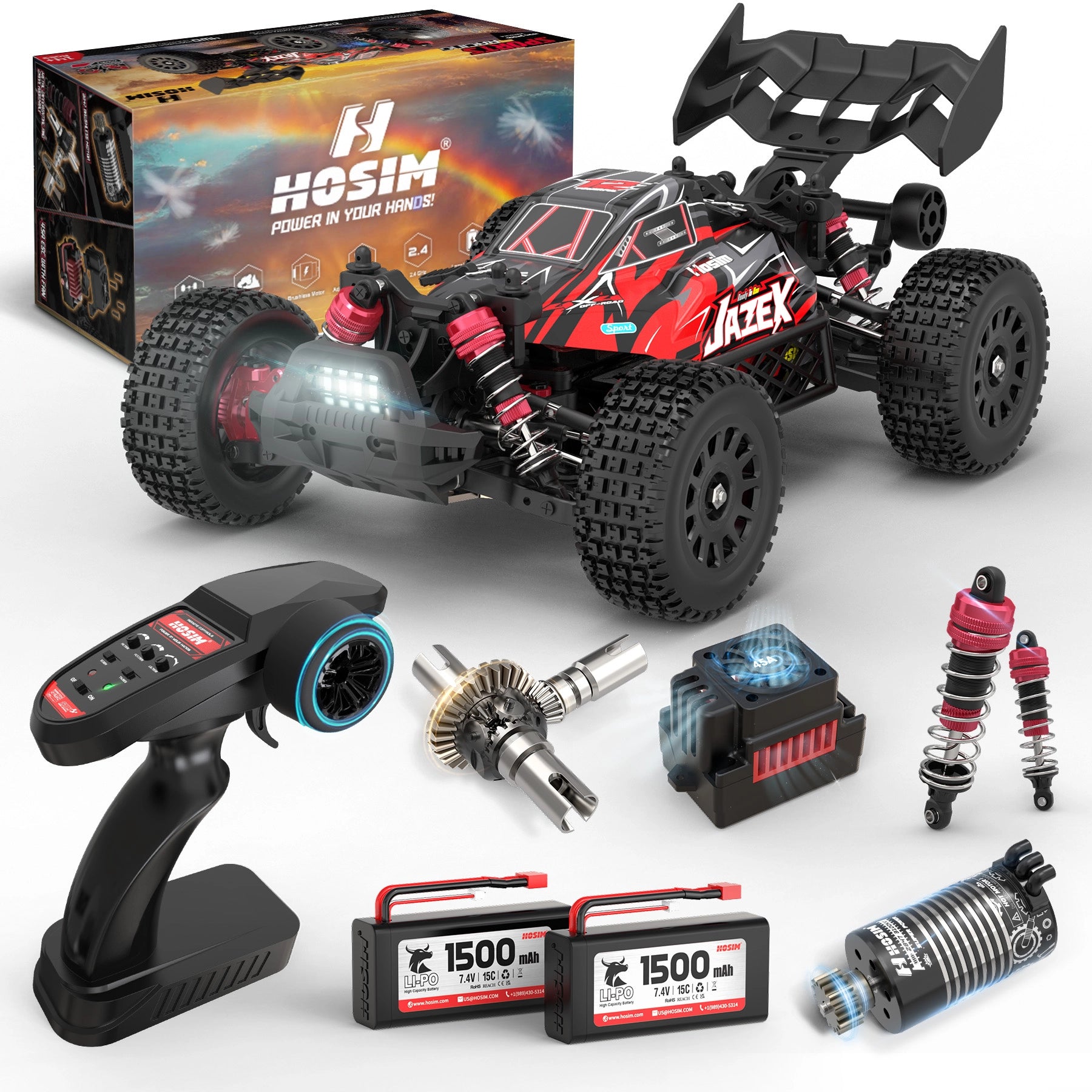 RC Car 1/14 Brushless JAZEX M12 Fast 60KM/H 4x4 All Terrain Off Road for Adults & Boys Hydraulic shock absorbers