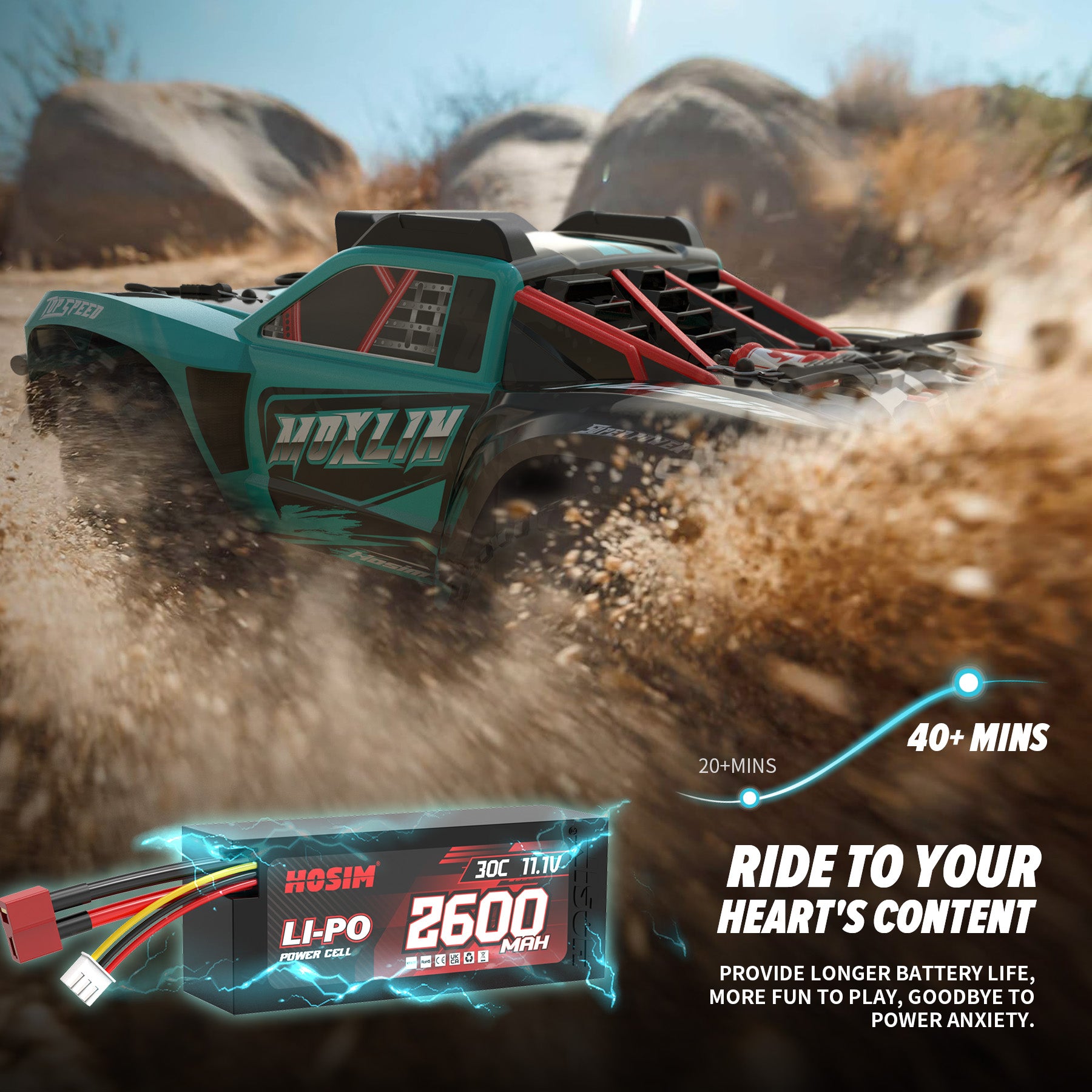 RC Car 1/14 Brushless MOXLIN M13 Fast 50 MPH For Adults 4X4 All Terrain Off Road Hobby Electric Monster Truck With 3S Battery