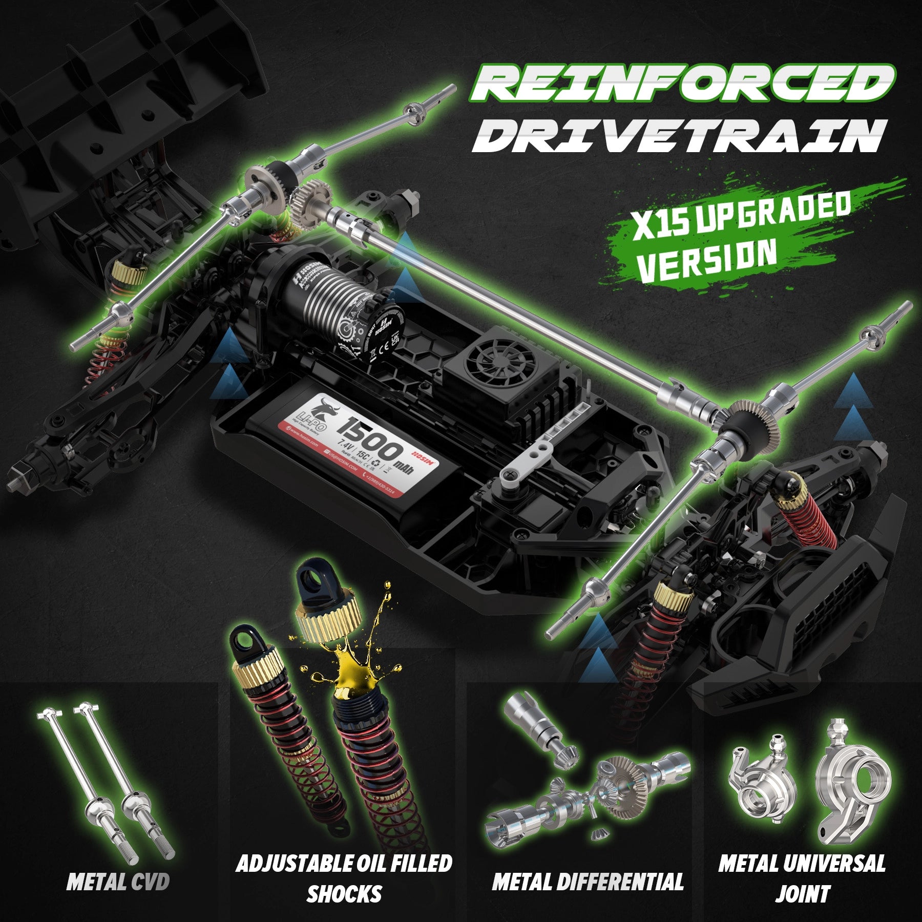 RC Car 1:10 Brushless Fast 60KM/H 4WD All Terrain Off-Road for Adults & Boys