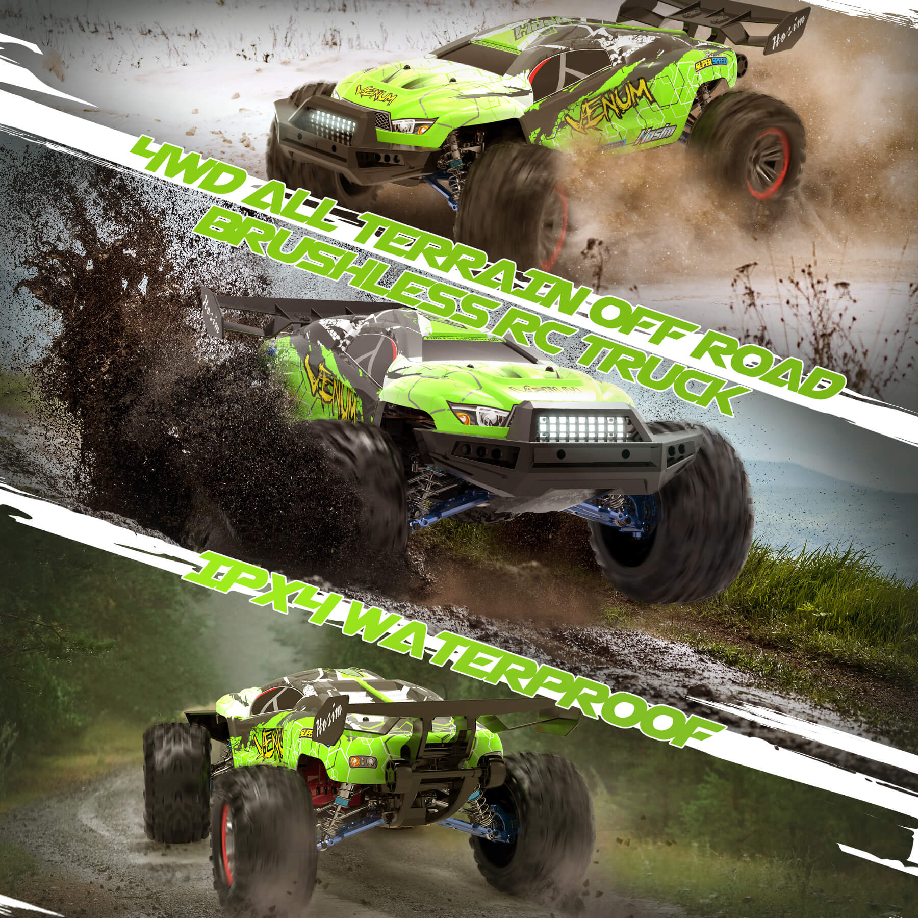 RC Car 1/8 Brushless VENUM X17 50MPH Fast 4WD Drift Off Road Monster Truck For Adults New Upgraded