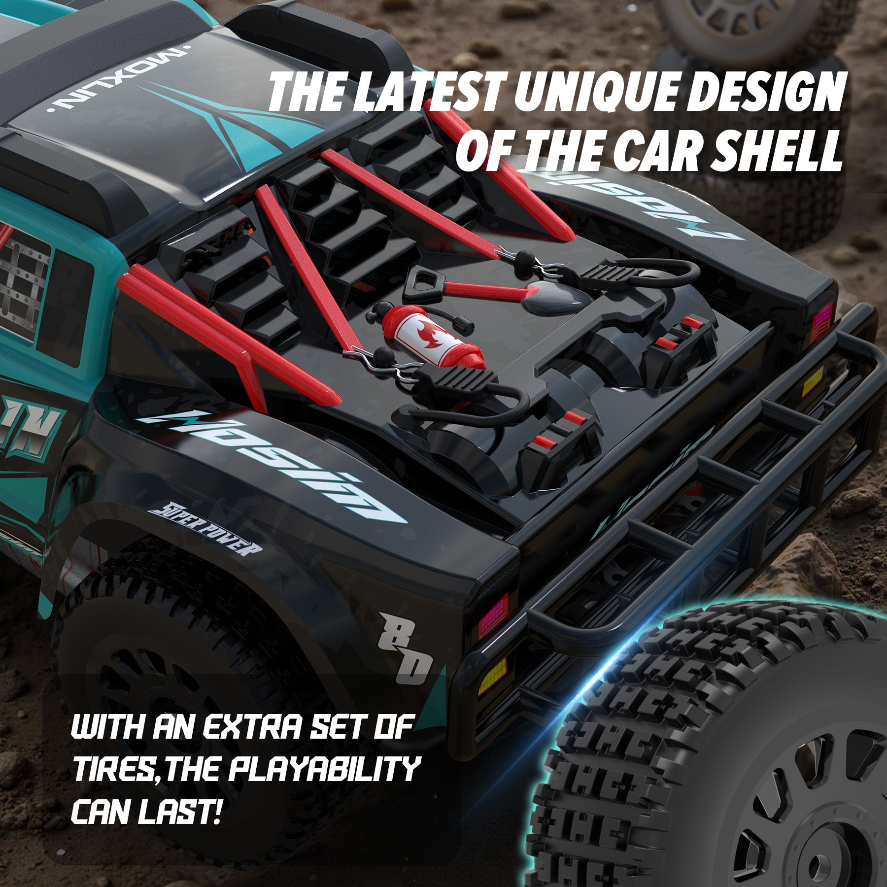 RC Car 1/14 Brushless MOXLIN M13 Fast 50 MPH For Adults 4X4 All Terrain Off Road Hobby Electric Monster Truck With 3S Battery