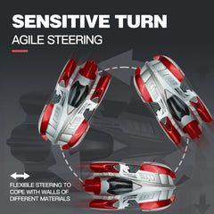 Wall Climbing Car Electric Remote Control Toy Racing with LED Lights High-Speed Hobby Vehicle RC Car Gifts for Kids Ages 3-9 Boys Girls Red (Buy 1 Get 1 Free)