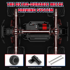 Hosim 1:14 4X4 RC Cars with headlights for Adults,High Speed Remote Control Car RC Trucks,Toy Crawler Electric Vehicle Car Gift for Kids Red