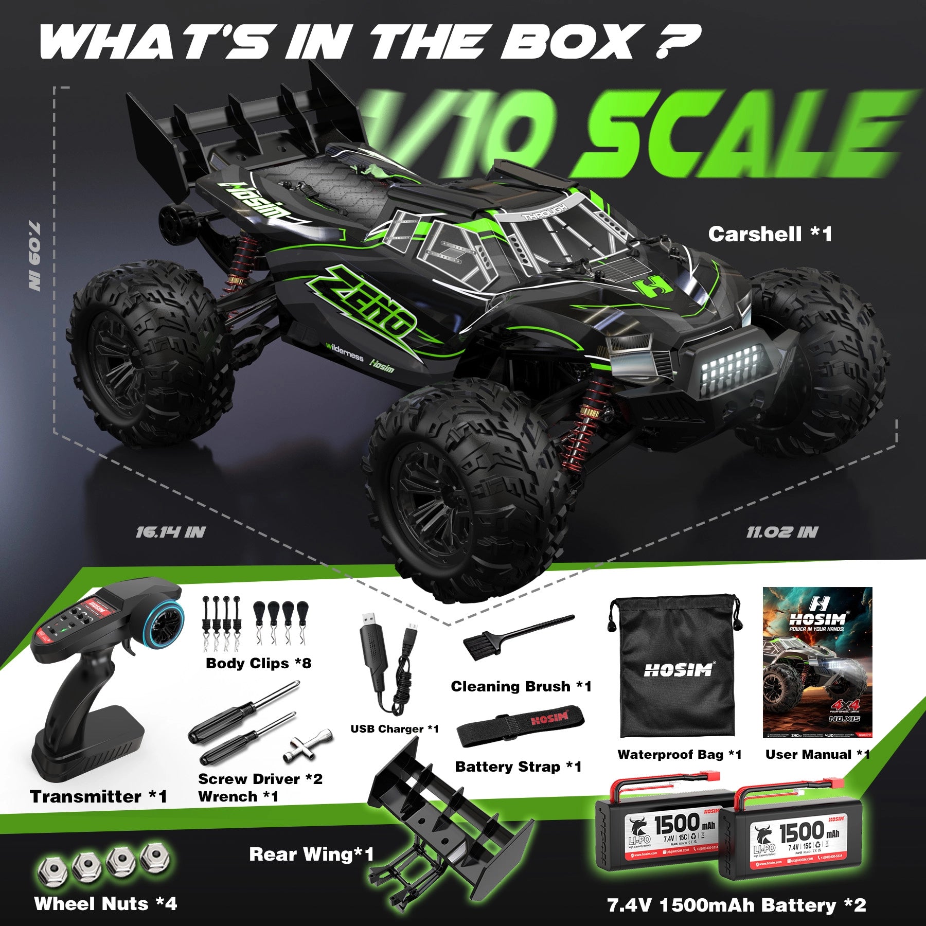 RC Car 1:10 Brushless Fast 60KM/H 4WD All Terrain Off-Road for Adults & Boys