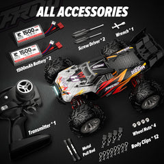 1/14 RC Cars for Adults 52+ KMH High Speed RC Truck 4X4 Remote Control Car for Boy All Terrain Off Road RC Buggy Hobby Grade Large Size Racing Toys Gift Rc Monster Trucks Red