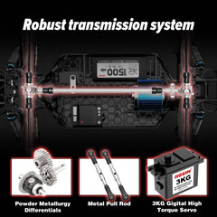 1/10 RC Car High Speed Remote Control Car Large RC Truck 48+ KMH, 4X4 Off-Road All Terrains Waterproof Hobby Grade Fast Racing Toy Gift Monster Trucks s for Adults and Kids Red