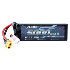 Hosim 11.1V 5000mAh 3S 50C LiPo Battery with XT Connector for RC Cars & Models
