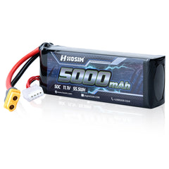 Hosim 11.1V 5000mAh 3S 50C LiPo Battery with XT Connector for RC Cars & Models