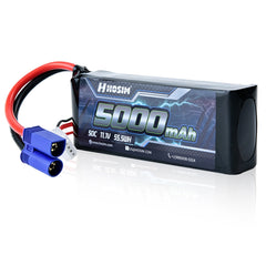 Hosim 11.1V 5000mAh 3S 50C LiPo Battery with EC5 Connector for RC Cars & Models