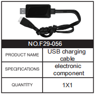 RC Car USB charging cable F29-056 Accessory Spare Parts for 1:10 M23