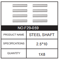 RC Car 2.5*10 STEEL SHAFT F29-059 Accessory Spare Parts for 1:10 M23