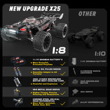 RC Car Mini 1/8 VORTAN X25 Truck for Adults Brushless High Speed All Terrain 4WD New Upgraded