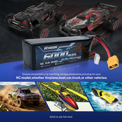 Hosim 14.8V 6000mAh 4S 40C LiPo Battery with XT90 Connector for RC Cars & Models