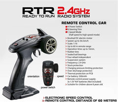 Hosim 1:16 RC Cars  RC Monster Truck 36+KPH All Terrain 4WD Off Road Vehiclefor Boys Kids and Adults Gift