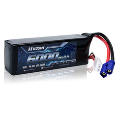 Hosim 14.8V 6000mAh 4S 40C LiPo Battery with EC5 Connector for RC Cars & Models