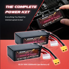 Hosim 22.2V 2200mAh 6S 100C LiPo Battery with XT60 Connector for RC Cars & Models