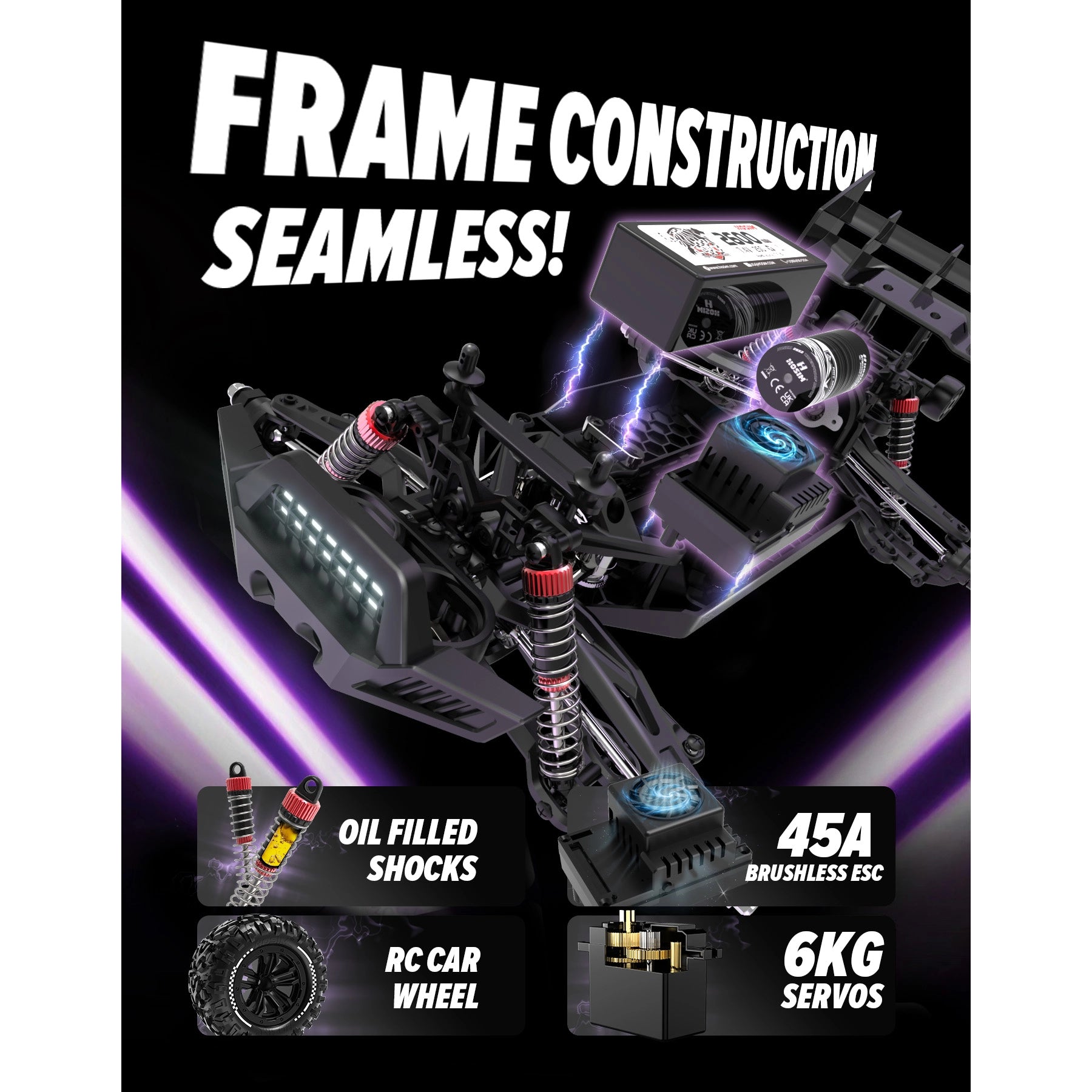 RC Car 1/10 Brushless ZAVOR X15W Fast 43+MPH All Terrain Monster Truck For Adults