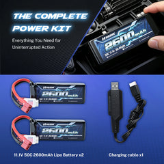 Hosim 11.1V 2600mAh 3S 50C LiPo Battery with T Connector for RC Cars & Models