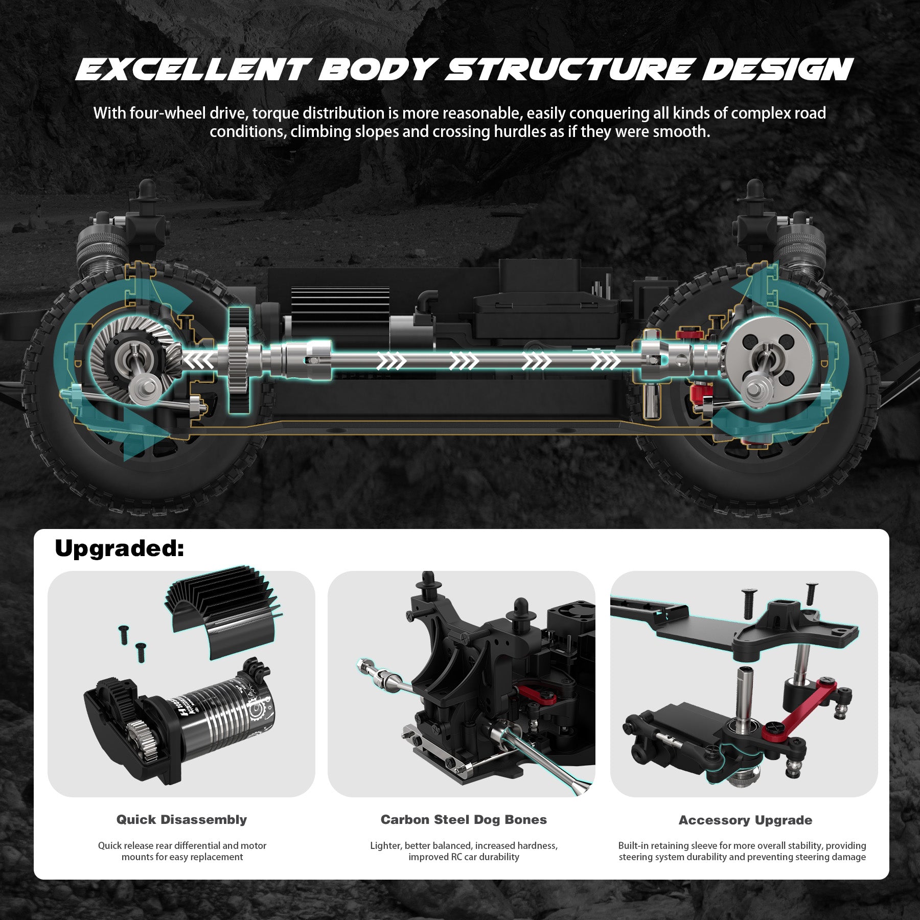 RC Car 1/14 Brushless MOXLIN M13 Fast 50 MPH For Adults 4X4 All Terrain Off Road Hobby Electric Monster Truck With 3S Battery