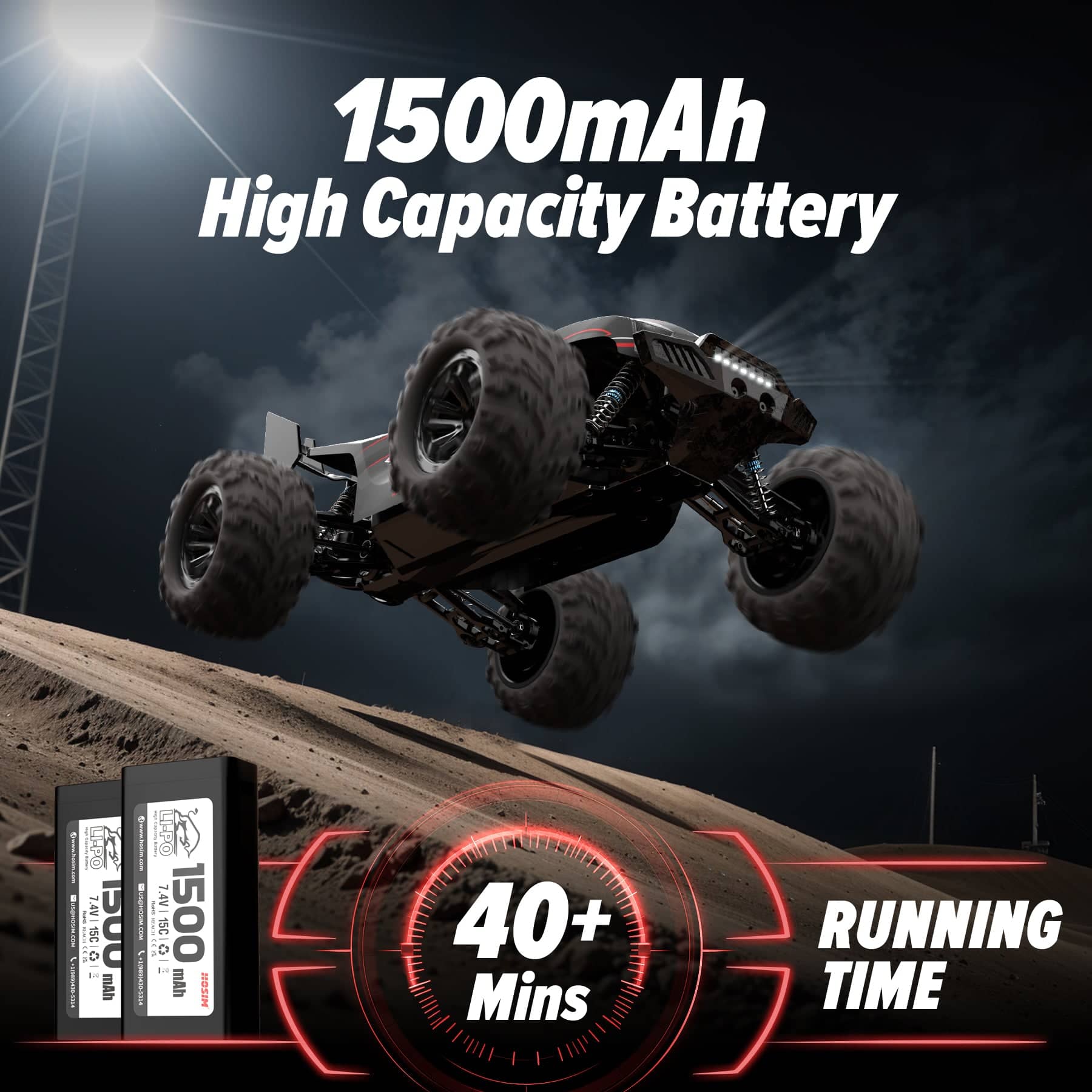1/10 RC Car High Speed Remote Control Car Large RC Truck 48+ KMH, 4X4 Off-Road All Terrains Waterproof Hobby Grade Fast Racing Toy Gift Monster Trucks s for Adults and Kids Red