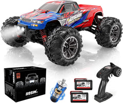 Hosim Ferngesteuertes Auto, 1:16 RC Offroad LKW mit 40km/h, 4WD Spielzeug Crawler für Kinder Und Erwachsene (9135H, Rot)