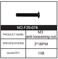 RC Car 3*18pm Screw F29-078 Accessory Spare Parts for 1:10 M23