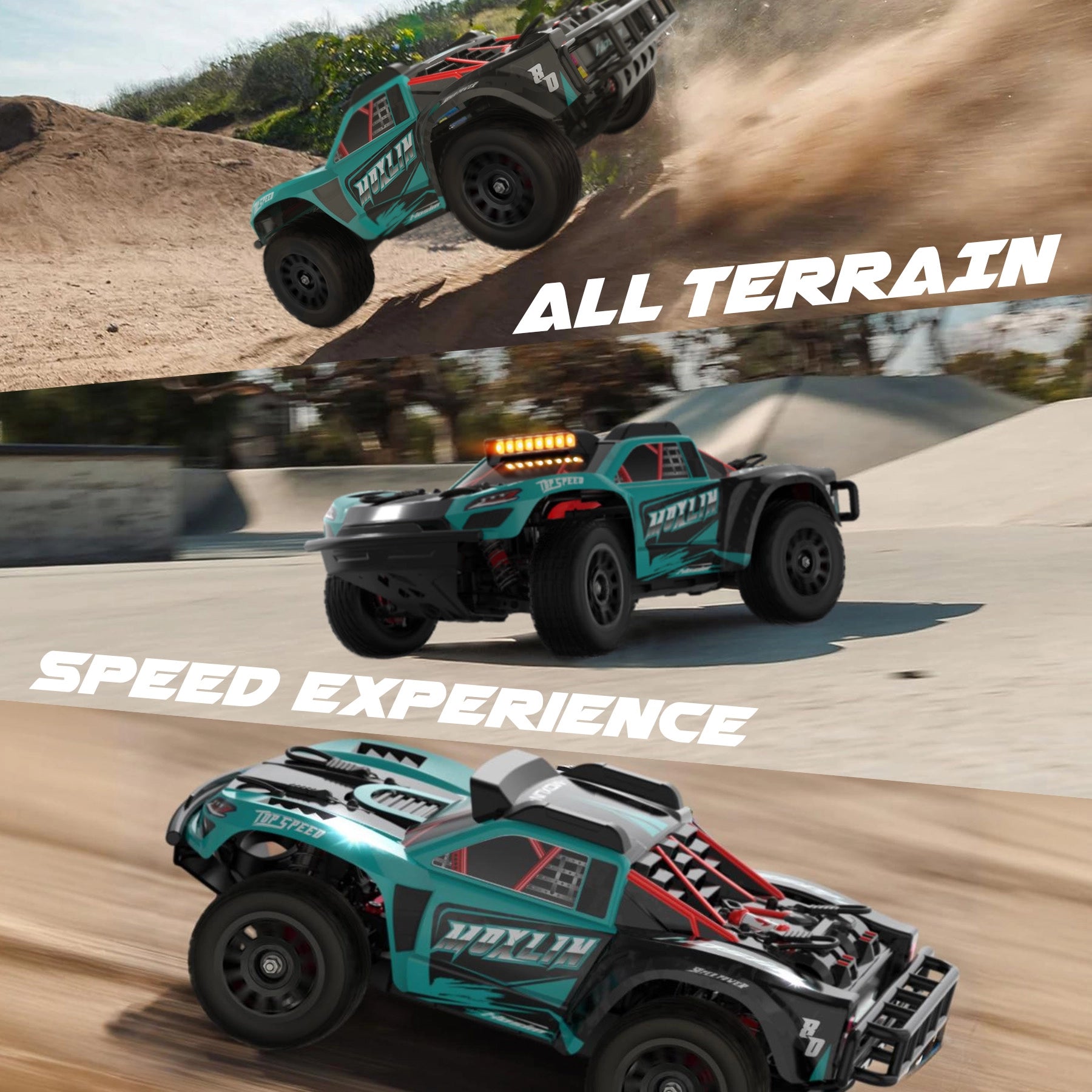 RC Car 1/14 Brushless MOXLIN M13 Fast 50 MPH For Adults 4X4 All Terrain Off Road Hobby Electric Monster Truck With 3S Battery