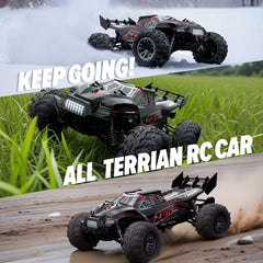 1/10 RC Car High Speed Remote Control Car Large RC Truck 48+ KMH, 4X4 Off-Road All Terrains Waterproof Hobby Grade Fast Racing Toy Gift Monster Trucks s for Adults and Kids Red