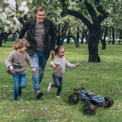 Hosim 1:10 Brushless RC Auto, 4WD 68+ km/h Ferngesteuertes Auto Erwachsene, Hobby-Grade RC Offroad LKW Kinder (Blau, X07)