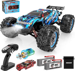 Hosim 1:10 Brushless RC Auto, 4WD 68+ km/h Ferngesteuertes Auto Erwachsene, Hobby-Grade RC Offroad LKW Kinder (Blau, X07)