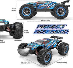 Hosim 1:10 Brushless RC Auto, 4WD 68+ km/h Ferngesteuertes Auto Erwachsene, Hobby-Grade RC Offroad LKW Kinder (Blau, X07)