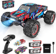 Hosim RC Auto, 1:10 Brushless Ferngesteueres Auto 68+ km/h, RC Car 4WD mit 2 Akkus, Spielzeug für Kinder und Erwachsene (X08)