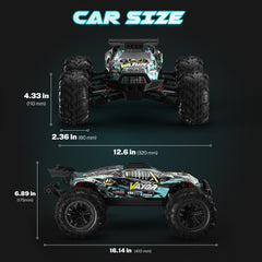 RC Car X10 1:10 Brushless 43+ MPH 4WD High-Speed RC Car with Dual 3S Batteries