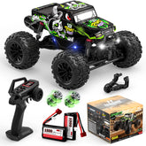 Ferngesteuertes Auto S01 1/18 38+ KM/H Doppelmotor 4WD Geländegängiger wasserdichter RC Monstertruck für Jungen (Grün)