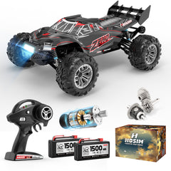 1/10 RC Car High Speed Remote Control Car Large RC Truck 48+ KMH, 4X4 Off-Road All Terrains Waterproof Hobby Grade Fast Racing Toy Gift Monster Trucks s for Adults and Kids Red
