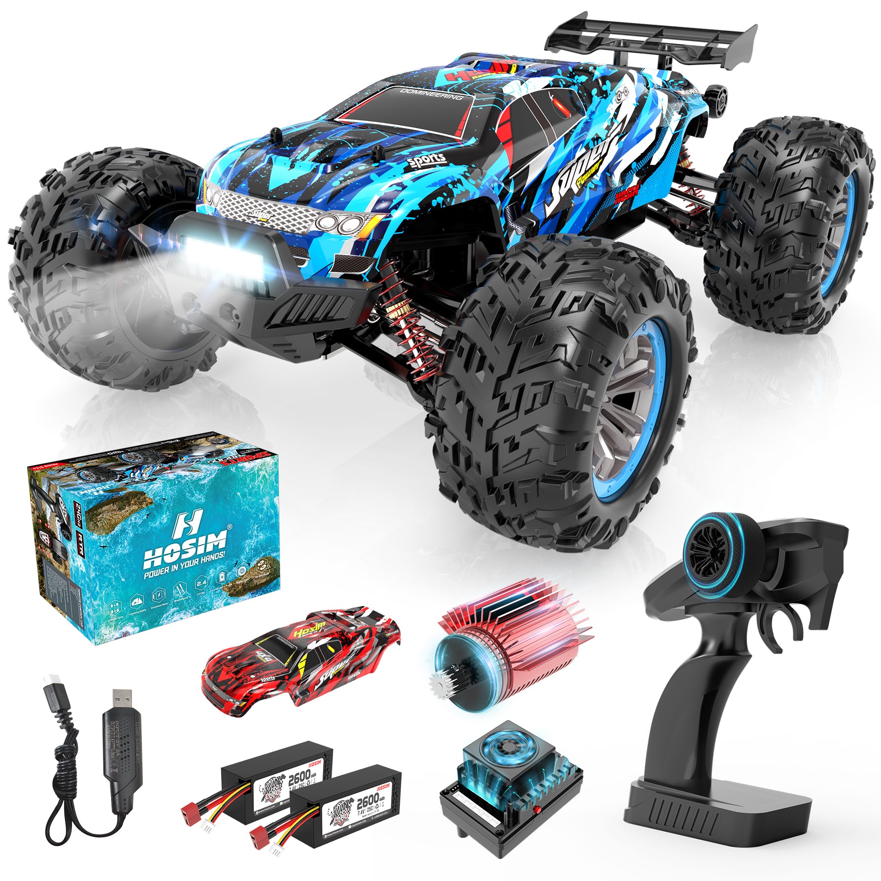 RC Car 1/10 Brushless SUPER X07 Fast 43MPH 4WD Off Road RC Monster Truck for Beginners