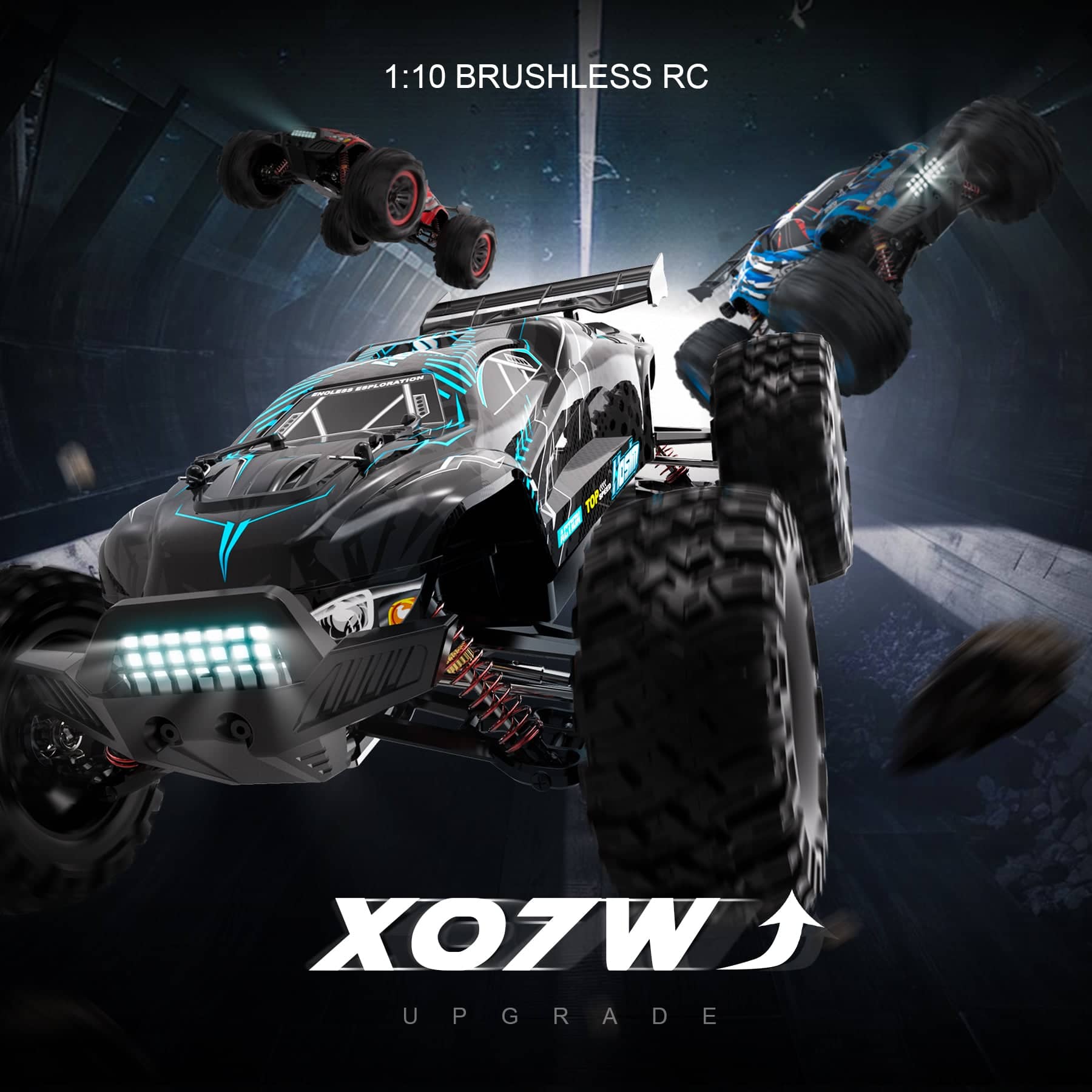 Hosim RC Car 1/10 X07W Brushless 43MPH Speed Hobby Grade 4WD All Terrain New Version