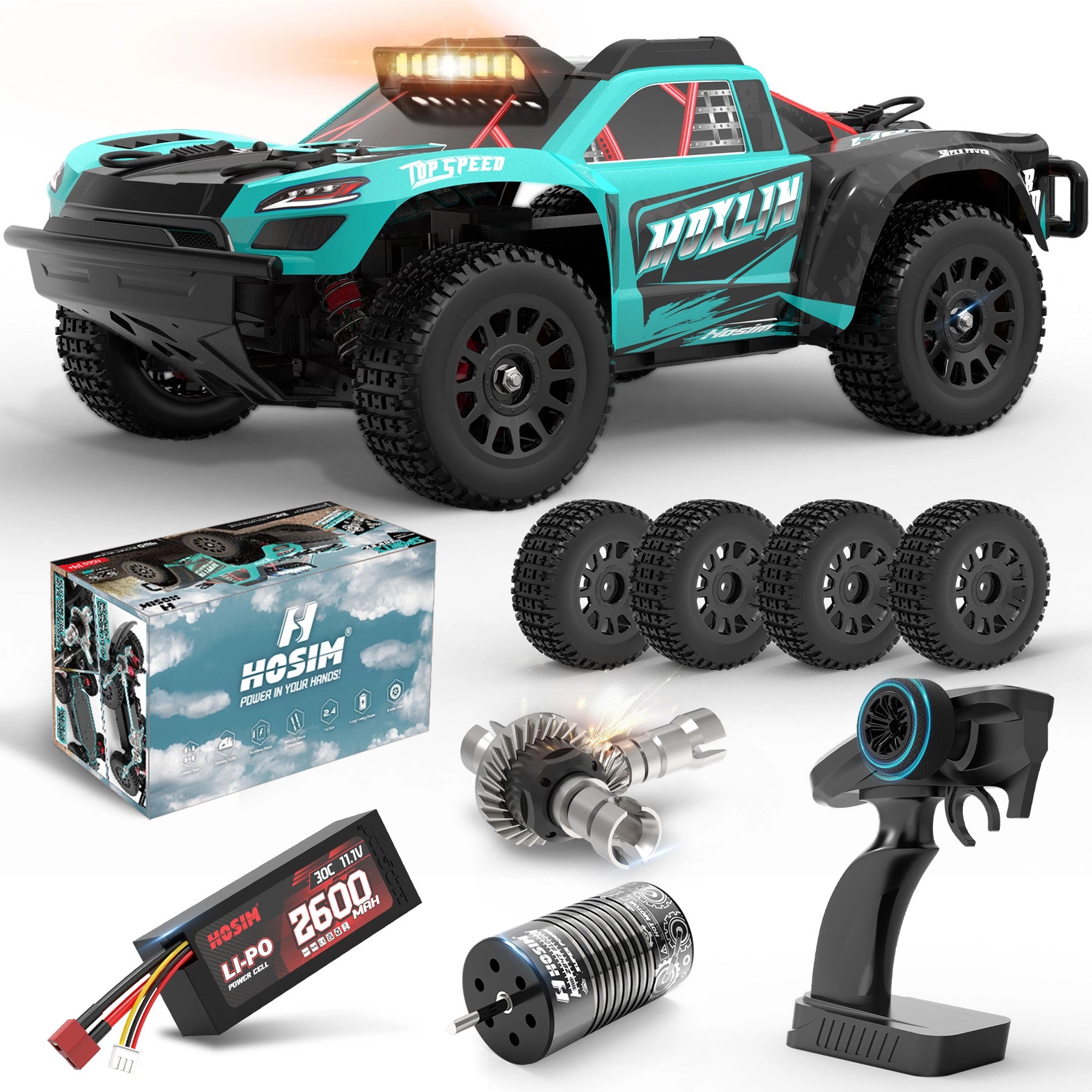 RC Car 1/14 Brushless MOXLIN M13 Fast 50 MPH For Adults 4X4 All Terrain Off Road Hobby Electric Monster Truck With 3S Battery