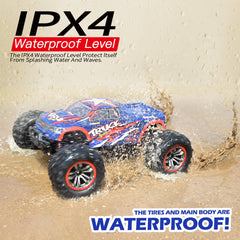 Hosim 1:10 Large Scale RC Car Monster Truck Upgraded 9125 Blue Remote Control Car with Oil Shock + Dual Batteries