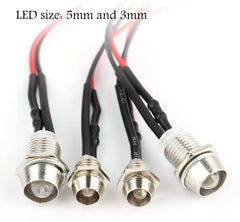 Hosim 8 LED Light Set for 1/10 RC Car,4 White Headlights & 4 Red Taillights