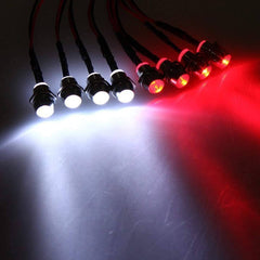 Hosim 8 LED Light Set for 1/10 RC Car,4 White Headlights & 4 Red Taillights