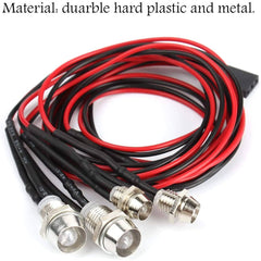 Hosim 8 LED Light Set for 1/10 RC Car,4 White Headlights & 4 Red Taillights