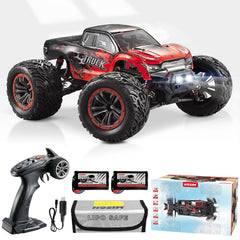 Hosim 1:12 Scale RC Car Monster Truck Oil Shock 2 Dual Batteries High Speed 9155 Red