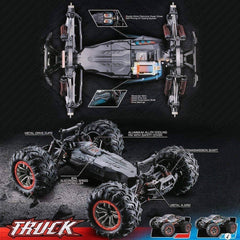 Hosim 1/10 Remote Control Car RC Car Monster Truck 9125 with 2 Batteries Blue