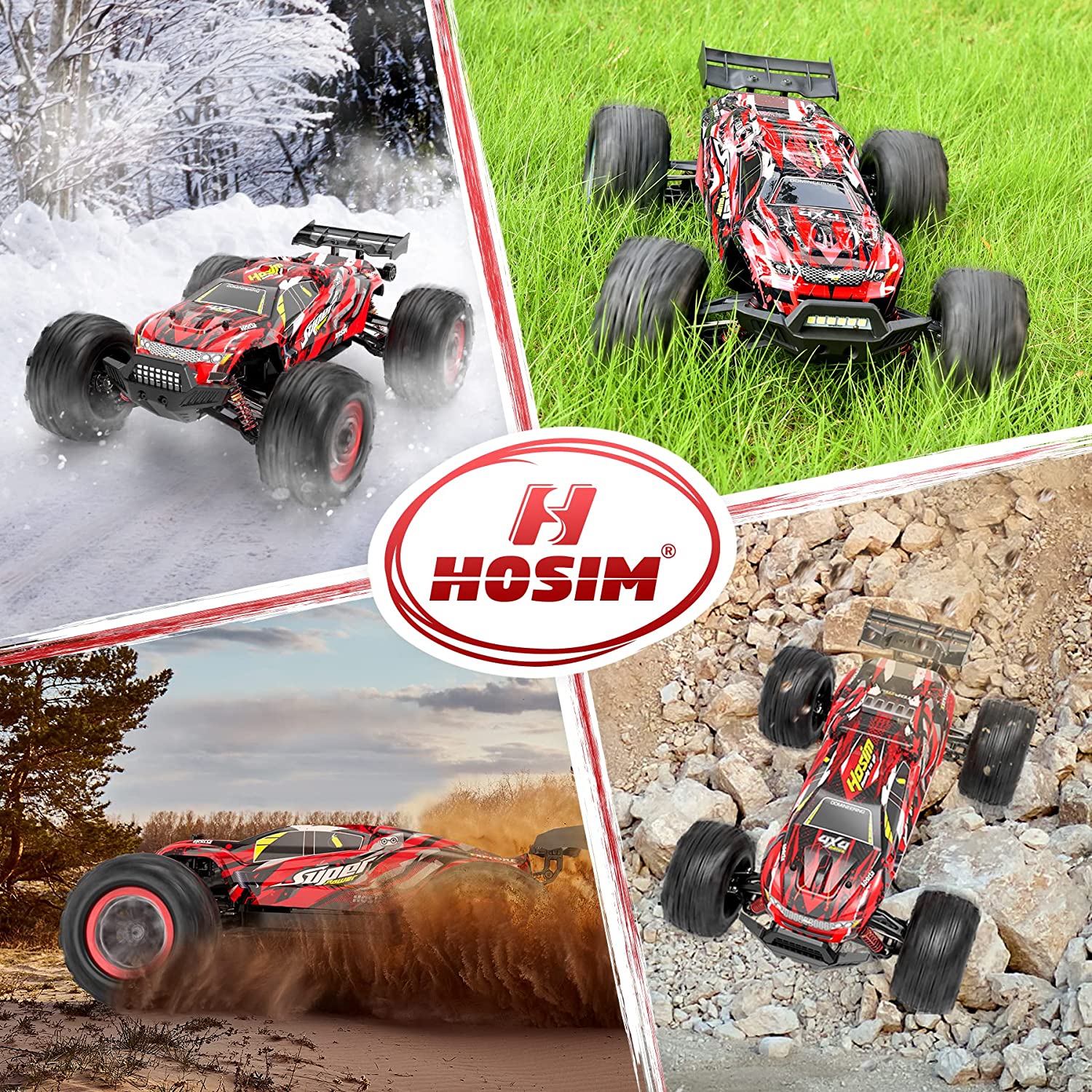 Hosim RC Car 1/10 Brushless SUPER X07 High Speed 43MPH 4WD Off Road Monster Truck